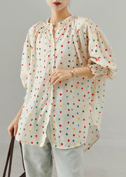 Fashion Rainbow Round Dot Oversized Cotton Shirts Spring