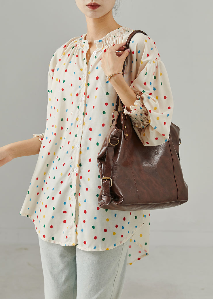 Fashion Rainbow Round Dot Oversized Cotton Shirts Spring