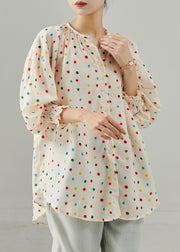 Fashion Rainbow Round Dot Oversized Cotton Shirts Spring