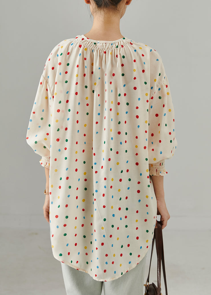 Fashion Rainbow Round Dot Oversized Cotton Shirts Spring