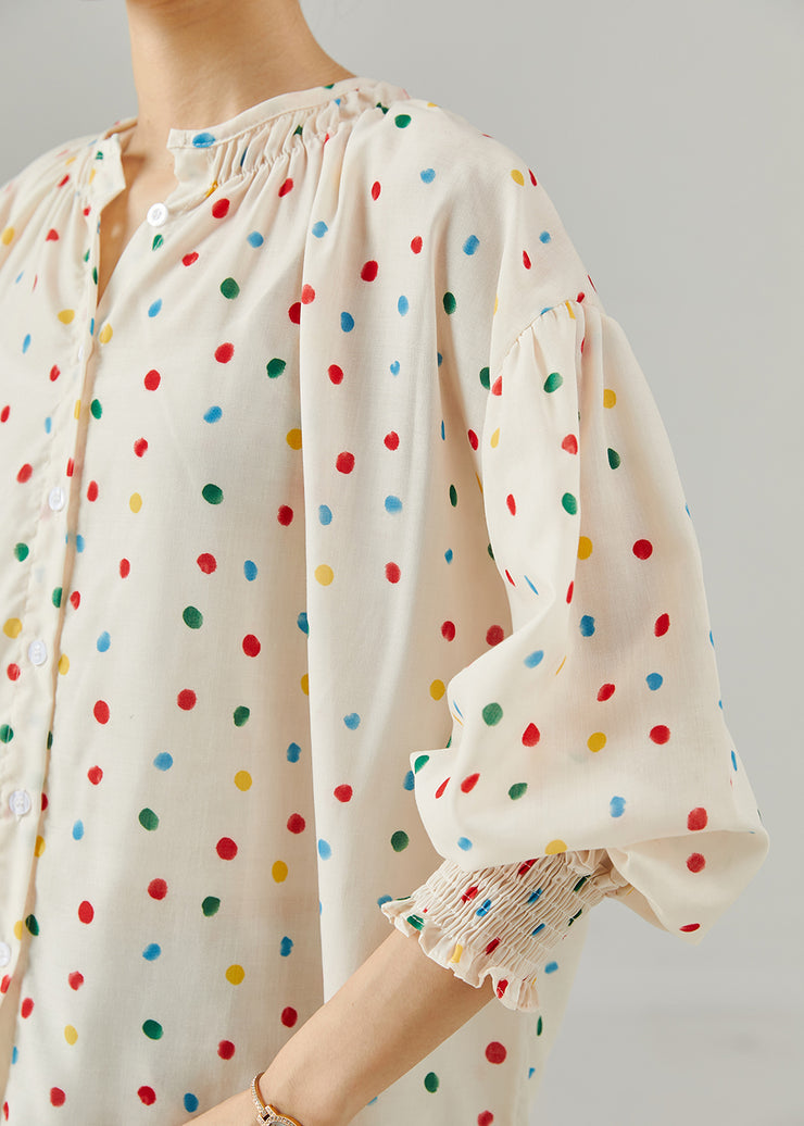 Fashion Rainbow Round Dot Oversized Cotton Shirts Spring