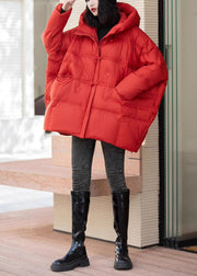 Fashion Red Oversized Duck Down Puffer Jacket Winter