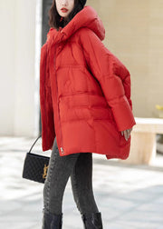 Fashion Red Oversized Duck Down Puffer Jacket Winter