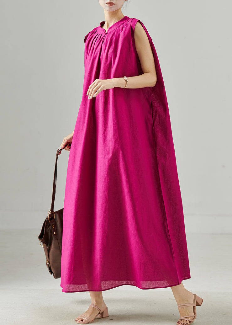 Fashion Rose Oversized Linen Party Dress Summer