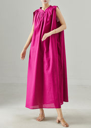 Fashion Rose Oversized Linen Party Dress Summer