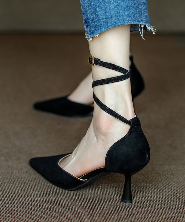 Fashion Sexy Leopard Lace Up High Heel Suede Sandals