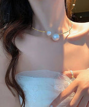 Fashion Silk Copper Alloy Pearl Choker