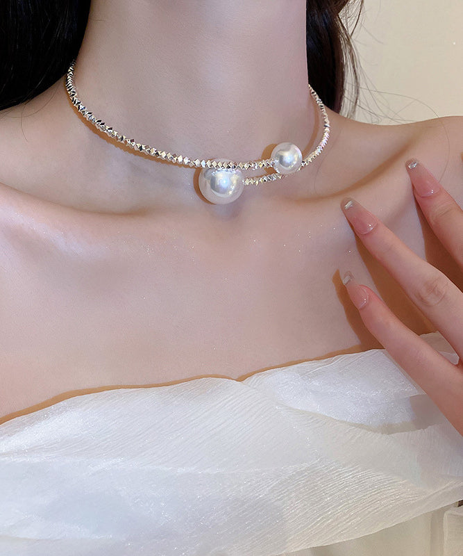 Fashion Silk Copper Alloy Pearl Choker