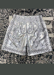 Fashion Silver Patterned Printed Shorts For Men's Summer