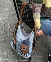 Fashion Versatile Blue Large Capacity Denim Satchel Bag Handbag