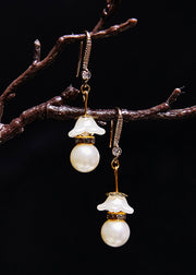 Fashion White Pearl Zircon Drop Earrings