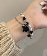 Fine Alloy Zircon Pearl Black White Ghost Two Piece Set Charm Bracelet