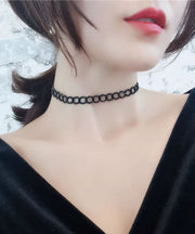 Fine Black Alloy Crystal Chain Necklace