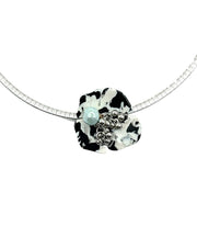 Fine Black Stainless Steel Floral Princess Necklace