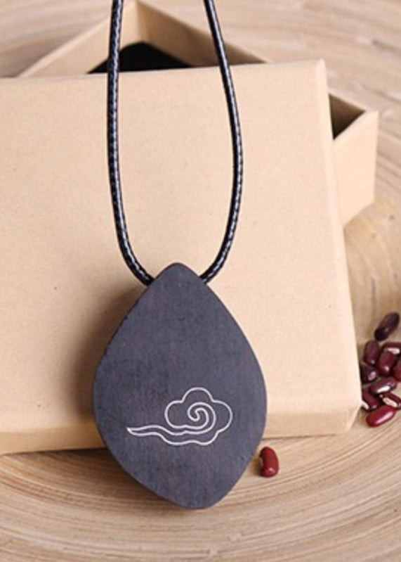 Fine Chocolate Hand Knitting Sandalwood Xiangyun Pendant Necklace