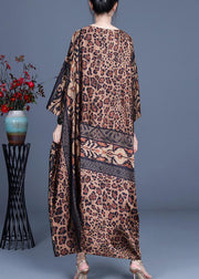 Fine Chocolate Leopard asymmetrical design Chiffon Party Dress Summer Spring