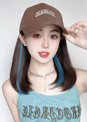 Fine Coffee Graphic Wig One Piece Baseball Cap Hat