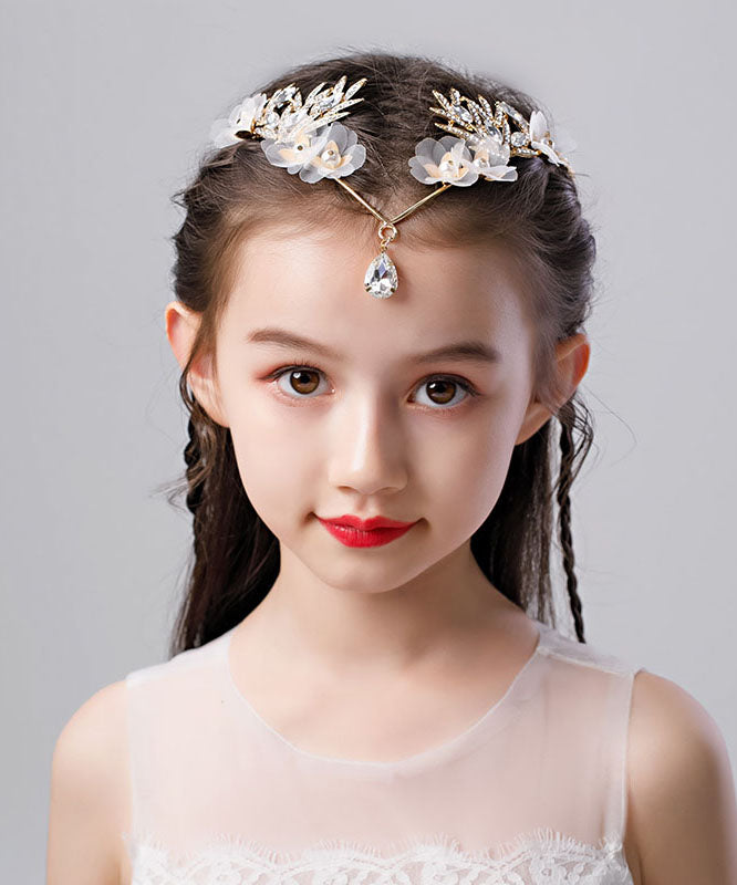 Fine Gold Alloy Inlaid Zircon Crystal Pearl Girl Hairpin