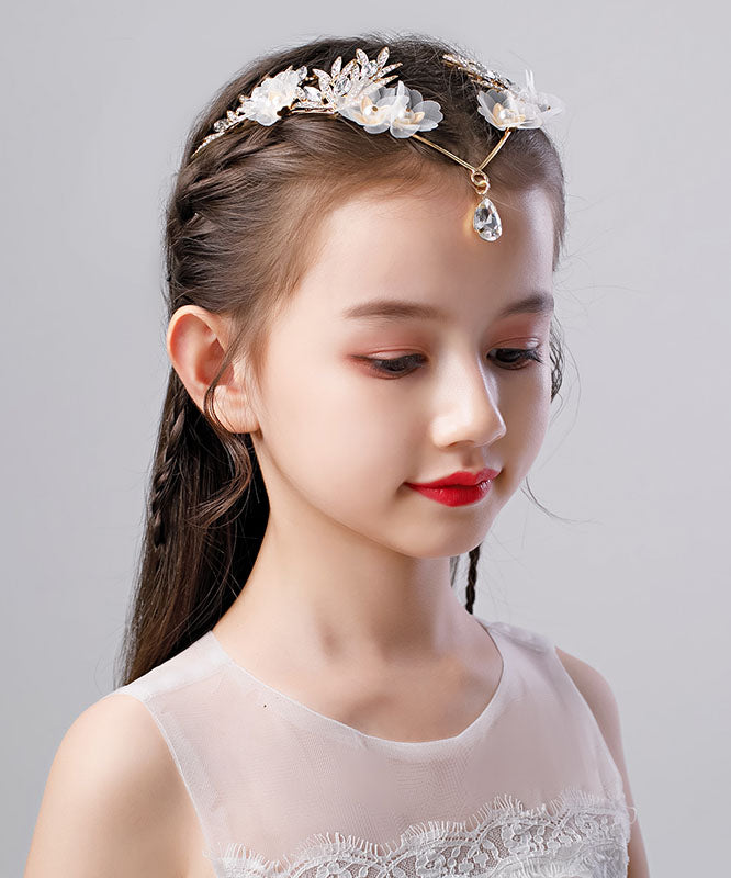 Fine Gold Alloy Inlaid Zircon Crystal Pearl Girl Hairpin