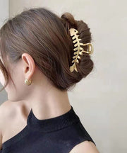 Fine Gold Metal Alloy Cross Connection Shark Clamp Hairpin