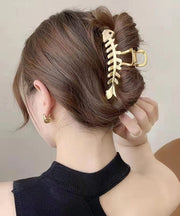 Fine Gold Metal Alloy Cross Connection Shark Clamp Hairpin