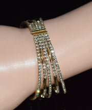 Fine Gold Sterling Silver Overgild Zircon Multilayer Bangle