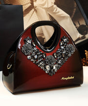 Fine Gradient Color Zircon Durable Faux Leather Tote Handbag