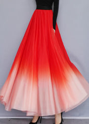 Fine Gradient Orange Exra Large Hem Tulle Dance Skirt Spring