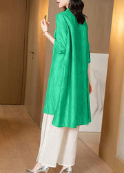 Fine Grass Green Silk Clothing Two Pieces Set Summer