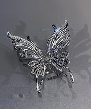 Fine Metal Zircon Butterfly Shark Hairpin