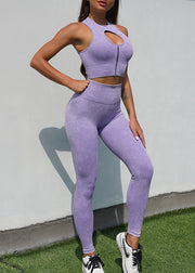 Fine Pink High Waist Sports Bra And Gym Shark Leggings Set Suit