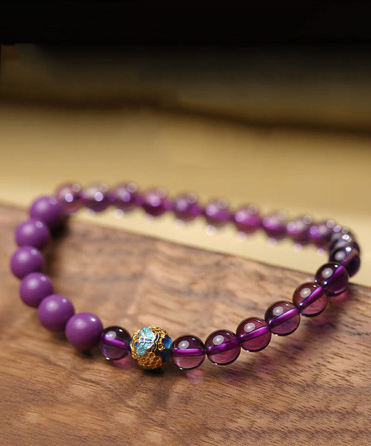 Fine Purple Crystal Enamel Contrast Color Bracelet