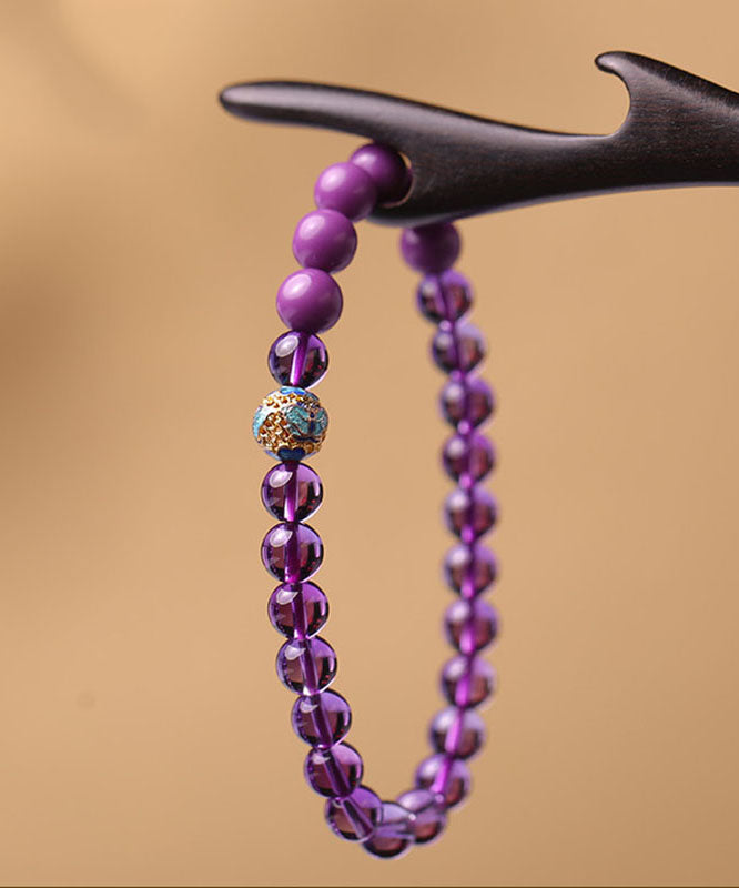 Fine Purple Crystal Enamel Contrast Color Bracelet