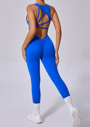 Fine Red Backless One Piece Workout Suit Workout Leggings