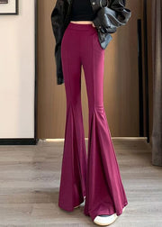 Fine Rose Silm Fit Spandex Flare Bottoms Pants Spring