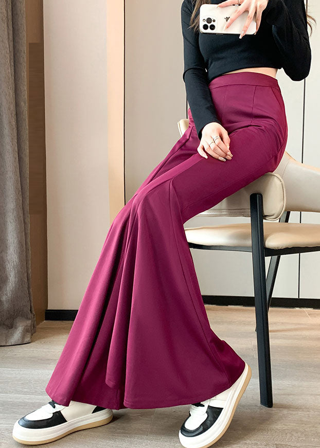 Fine Rose Silm Fit Spandex Flare Bottoms Pants Spring