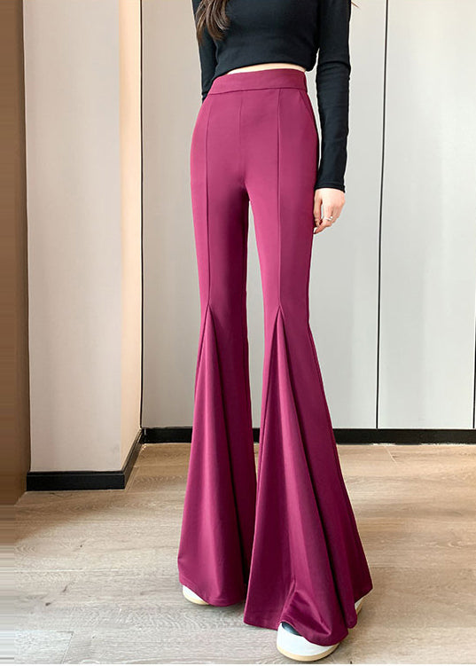 Fine Rose Silm Fit Spandex Flare Bottoms Pants Spring