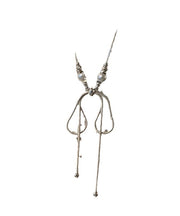 Fine Silk Alloy Pearl Bow Pendant Necklace