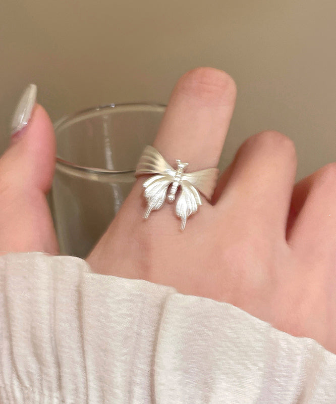 Fine Silk Copper Butterfly Opening Rings