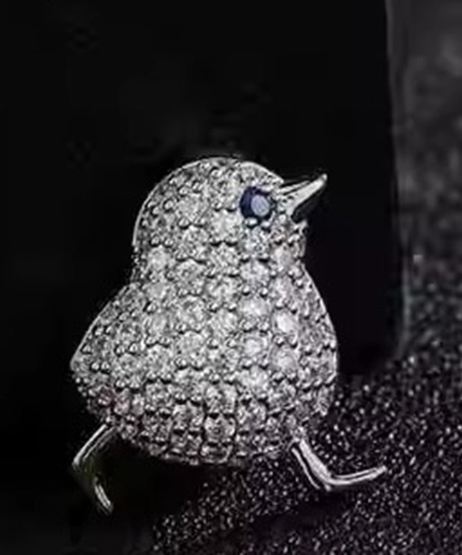 Fine Silk Sterling Silver Alloy Zircon Chick Brooches