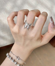 Fine Silk Sterling Silver Bow Rings