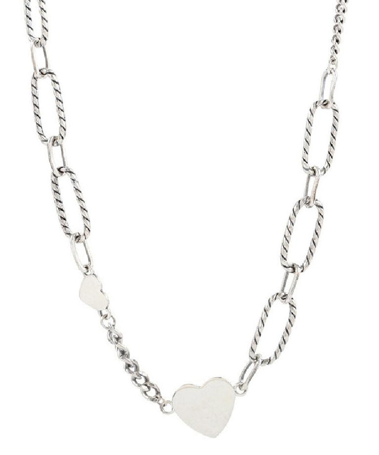 Fine Silk Sterling Silver Chain Love Princess Necklace