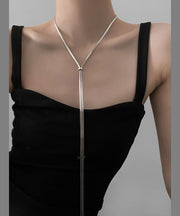 Fine Silk Sterling Silver Pullable Long Necklace