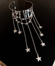 Fine Silk Sterling Silver Star Tassel Open Arm Chain