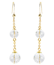 Fine White 14K Gold Crystal Drop Earrings