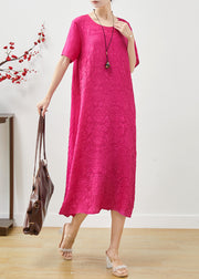 Fitted Rose Oversized Jacquard Cotton Dress Summer