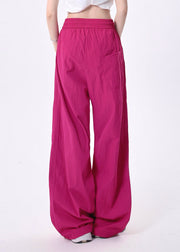 Fitted Rose Oversized Wrinkled Cotton Pants Spring