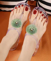 Flat Bottomed Crystal Casual Jelly Flip Flops