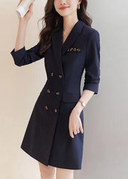 Formal Navy Silm Fit Work Dress Double Breast Spring