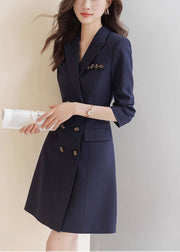 Formal Navy Silm Fit Work Dress Double Breast Spring